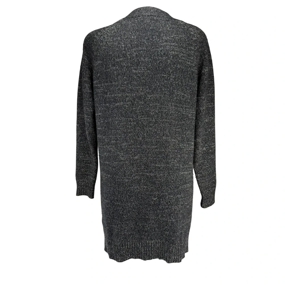 SANDRO Angora‎ Wool Blend Zip-Front Long Charcoal Grey Cardigan Sweater Sz 2 - Picture 2 of 6